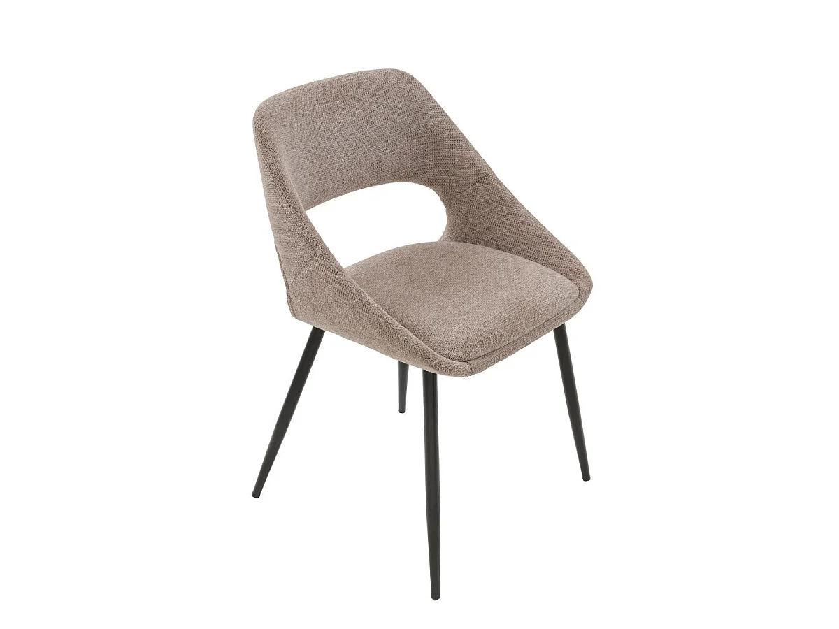 Set van 6 stoelen in stof met metalen onderstel L51 cm - ELODIE