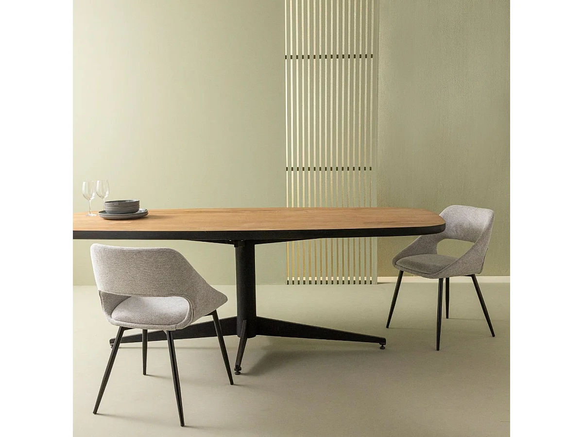 Lot de 6 chaises en tissu avec piètement en métal L51 cm - ELODIE