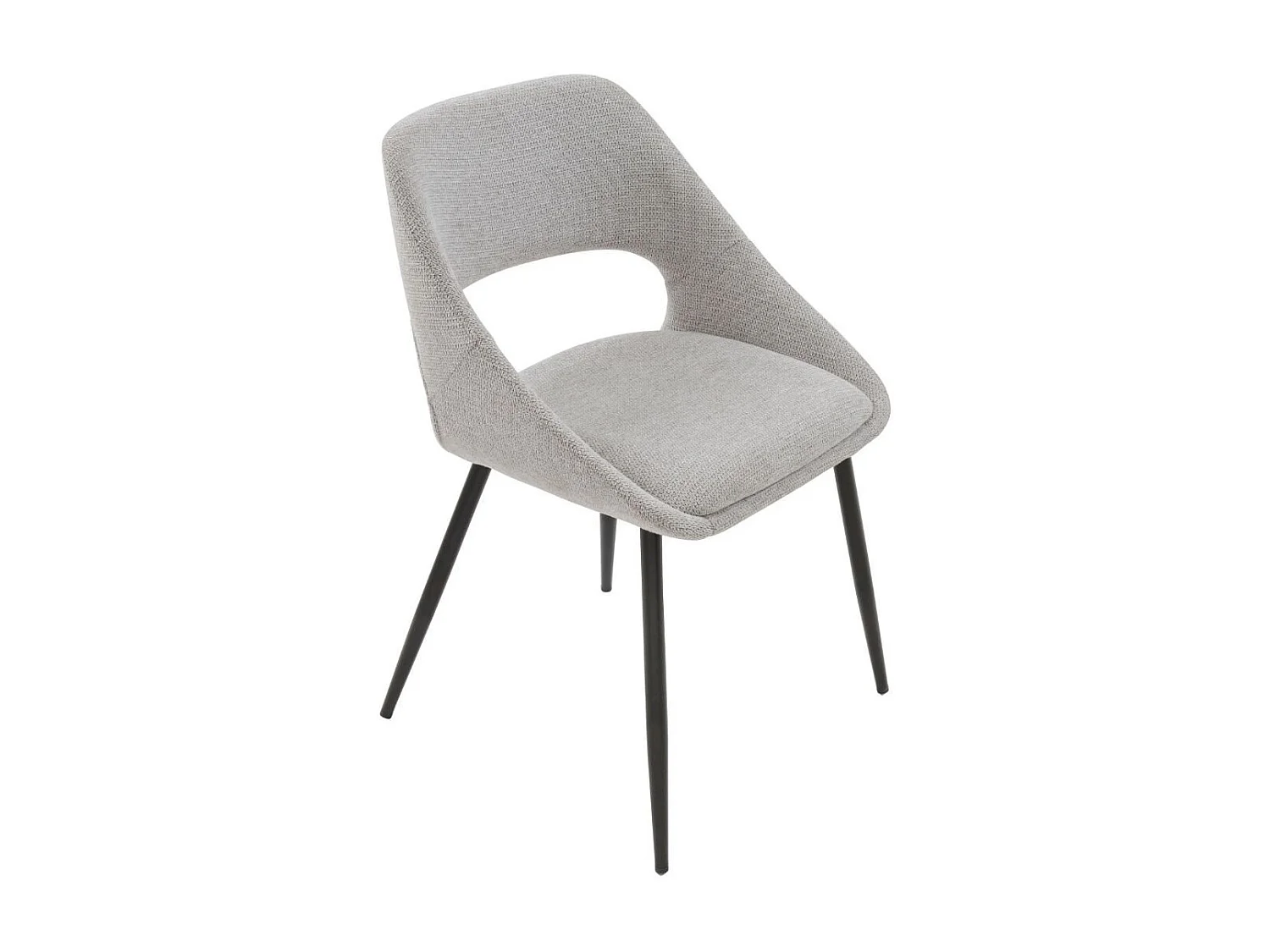Lot de 6 chaises en tissu avec piètement en métal L51 cm - ELODIE