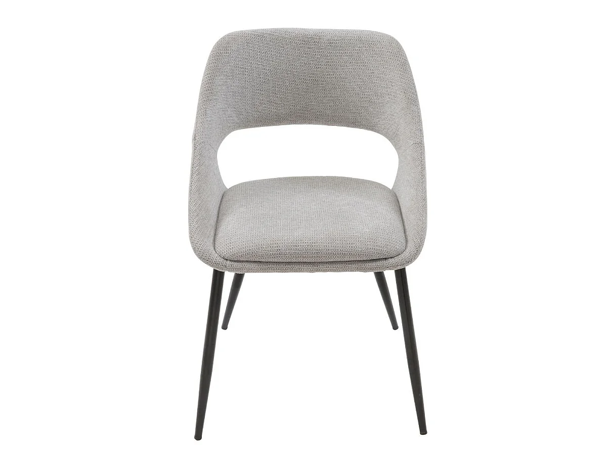 Set van 6 stoelen in stof met metalen onderstel L51 cm - ELODIE