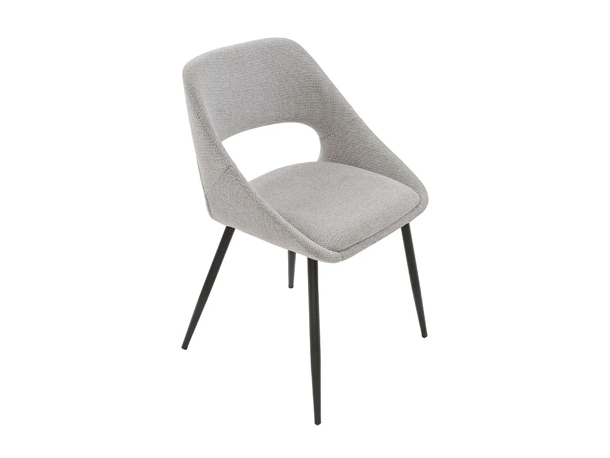 Set van 6 stoelen in stof met metalen onderstel L51 cm - ELODIE