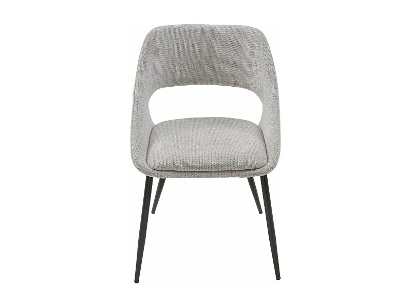 Lote de 2 sillas de tela gris con patas de metal L51 cm - ELODIE