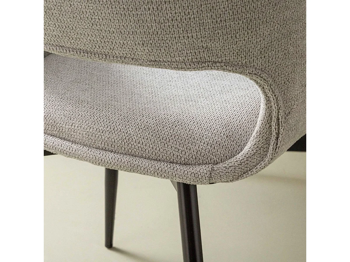 Set di 2 sedie in tessuto grigio con gambe in metallo L51 cm - ELODIE