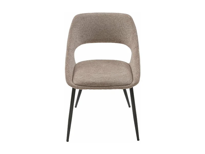 Set mit 2 Stühlen aus grauem Stoff mit Metallbeinen L51 cm - ELODIE