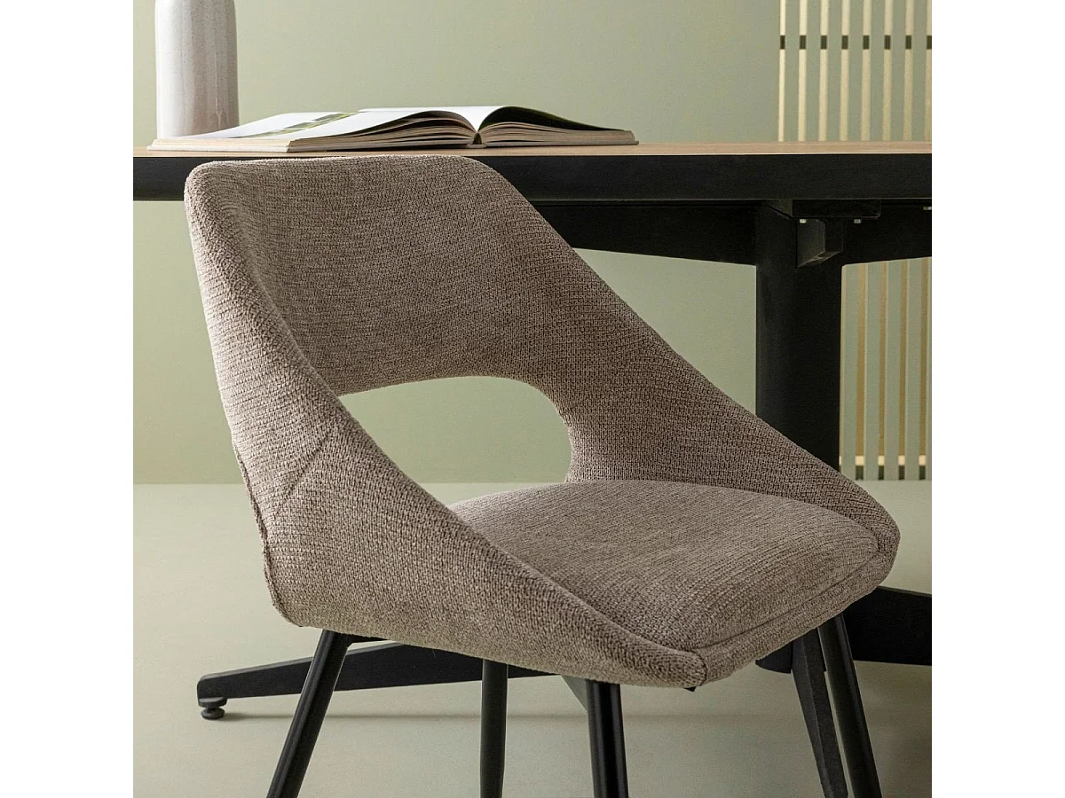 Set van 2 stoelen in stof met metalen onderstel L51 cm - ELODIE