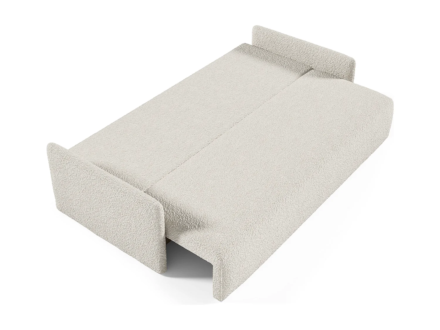 Sofa mit Schlaffunktion, Stauraum - Bouclé-Bezug - creme - GLOVE