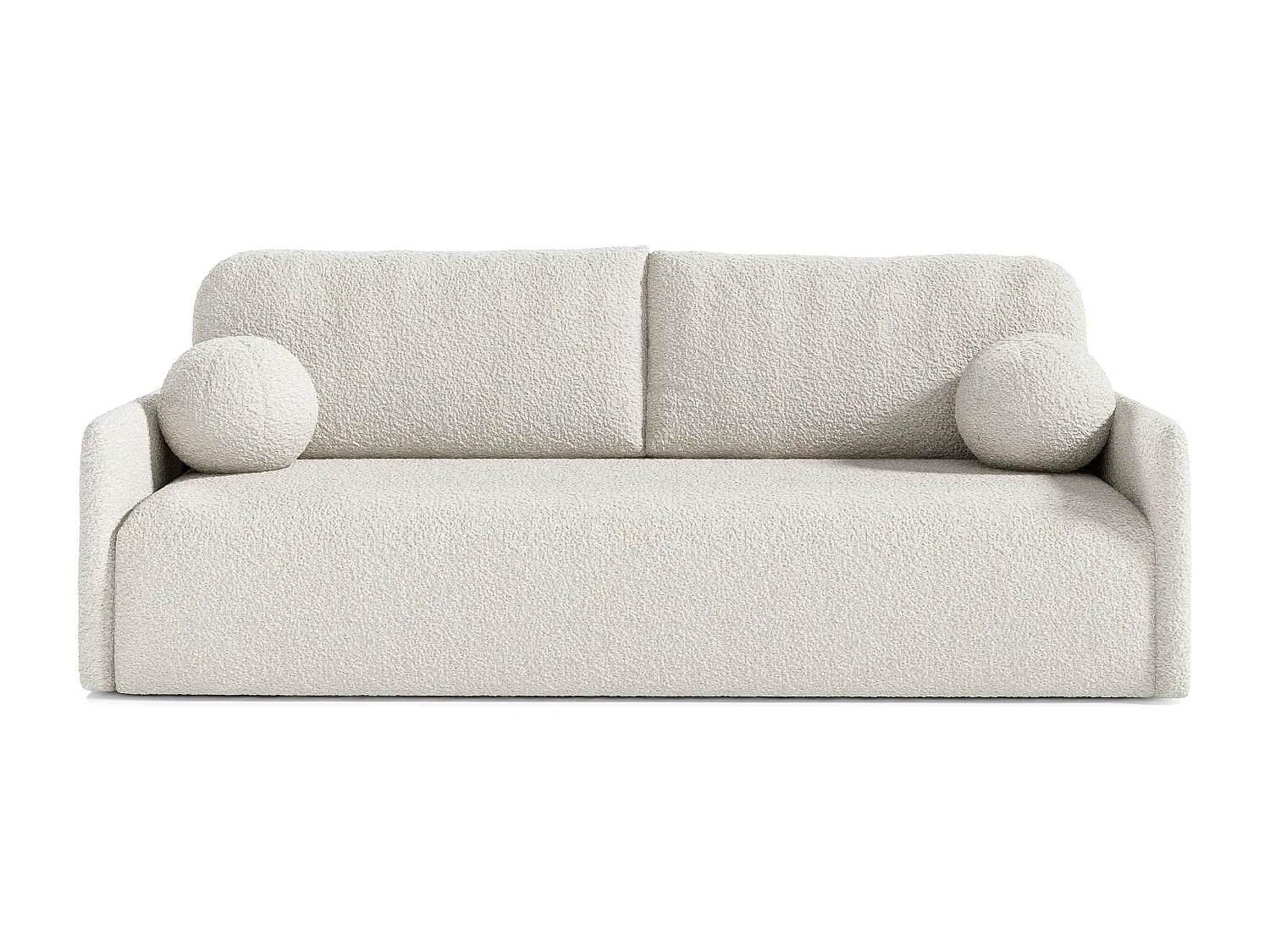 Sofa mit Schlaffunktion, Stauraum - Bouclé-Bezug - creme - GLOVE