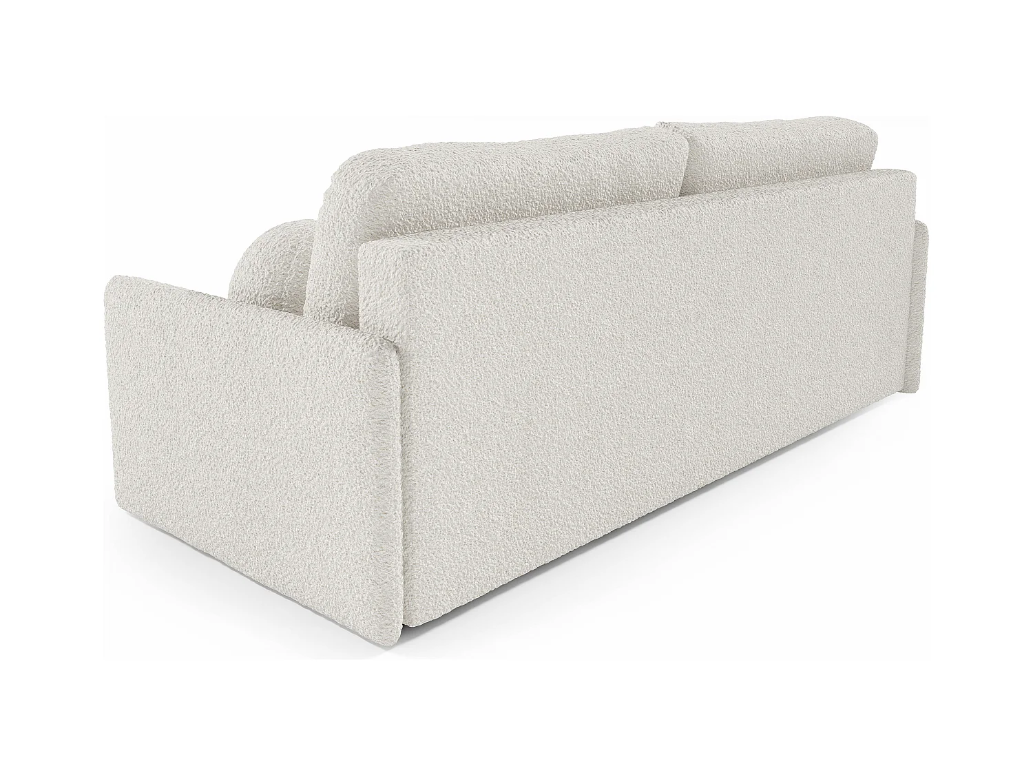 Sofa mit Schlaffunktion, Stauraum - Bouclé-Bezug - creme - GLOVE