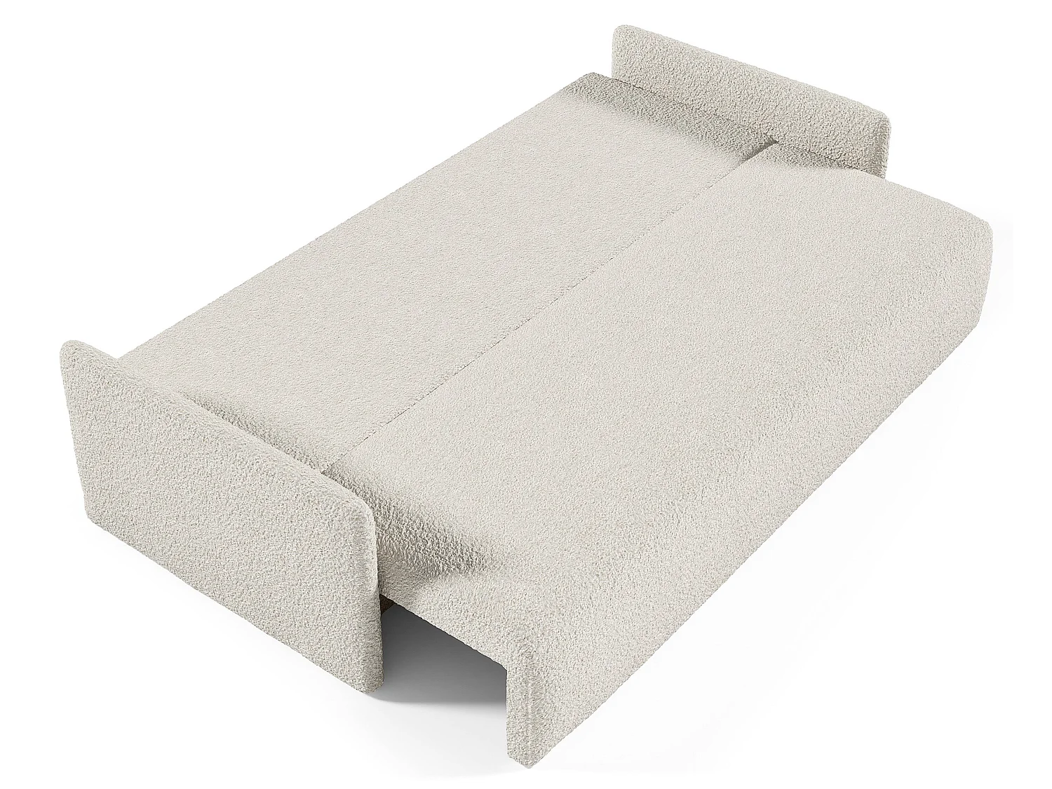 Canapé convertible 3 places - en bouclette crème - GLOVE