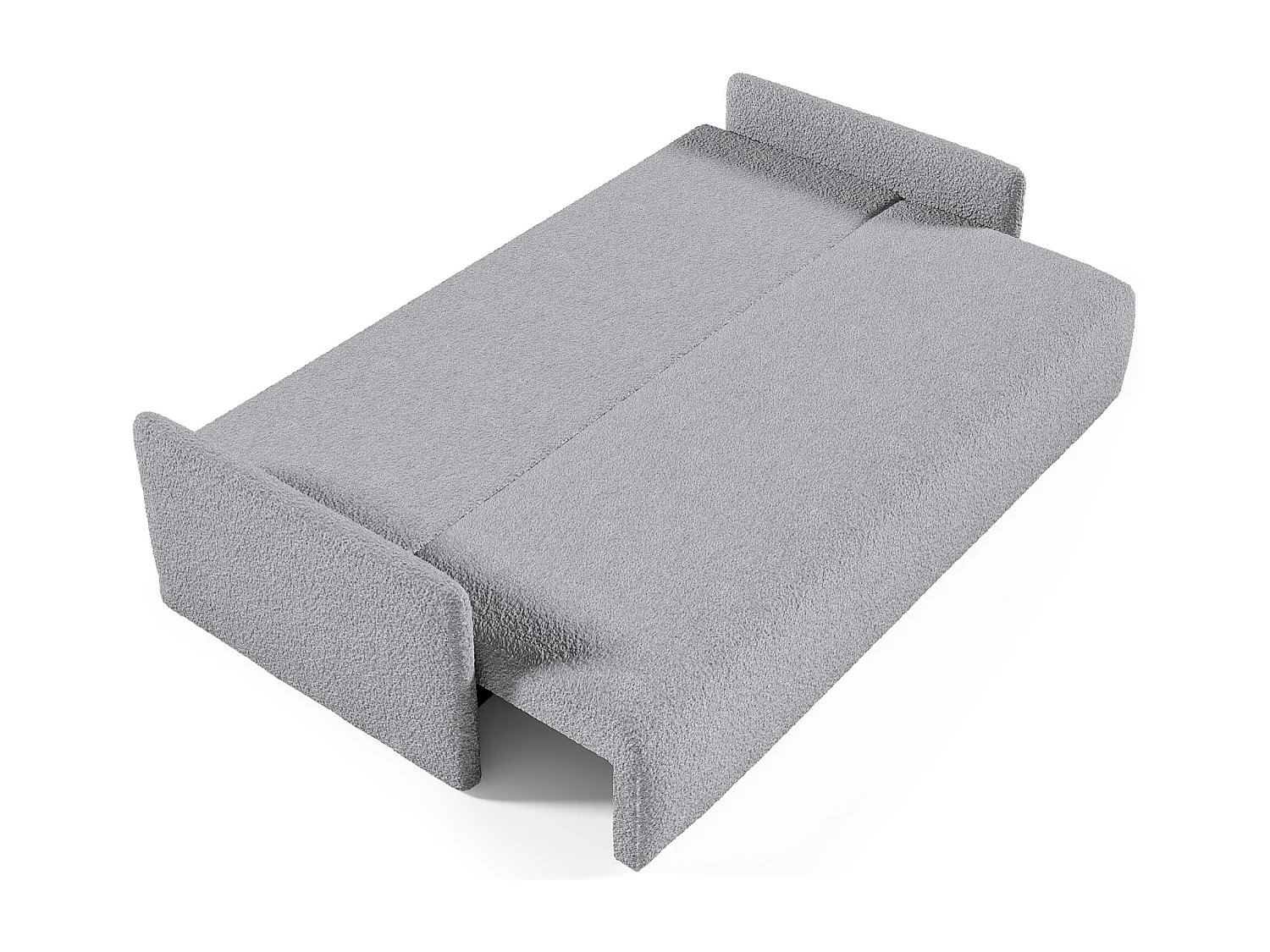 Sofa mit Schlaffunktion, Stauraum - Bouclé-Bezug - grau - GLOVE
