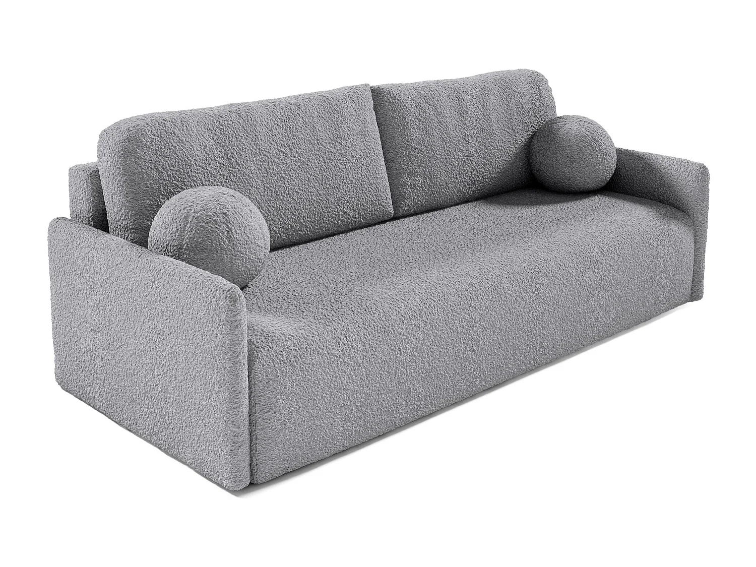 Canapé convertible 3 places - en bouclette gris - GLOVE