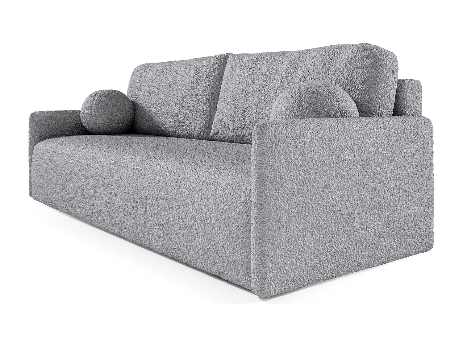 Canapé convertible 3 places - en bouclette gris - GLOVE