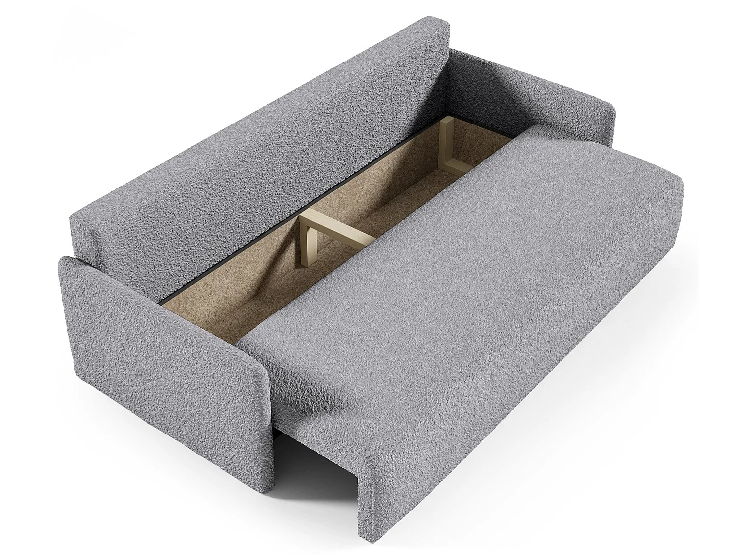 Canapé convertible 3 places - en bouclette gris - GLOVE