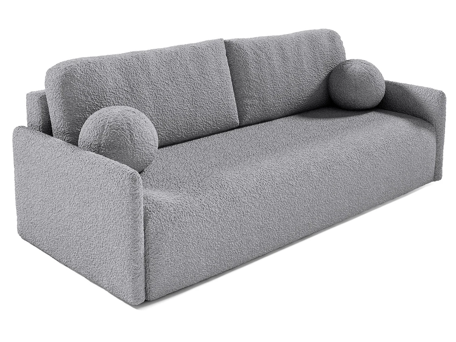 Canapé convertible 3 places - en bouclette gris - GLOVE