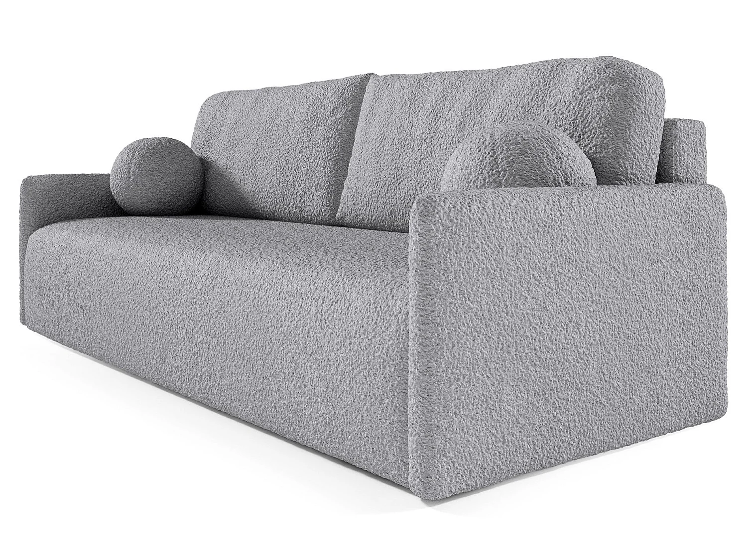 Canapé convertible 3 places - en bouclette gris - GLOVE