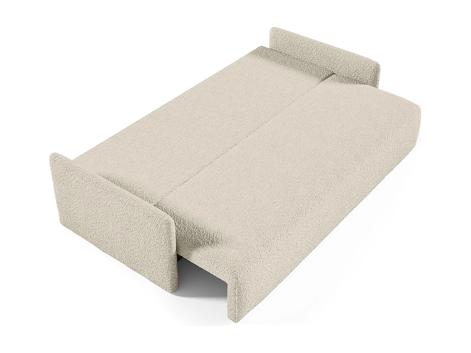 Canapé convertible 3 places - en bouclette beige - GLOVE