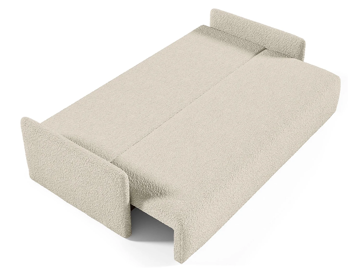 Canapé convertible 3 places - en bouclette beige - GLOVE