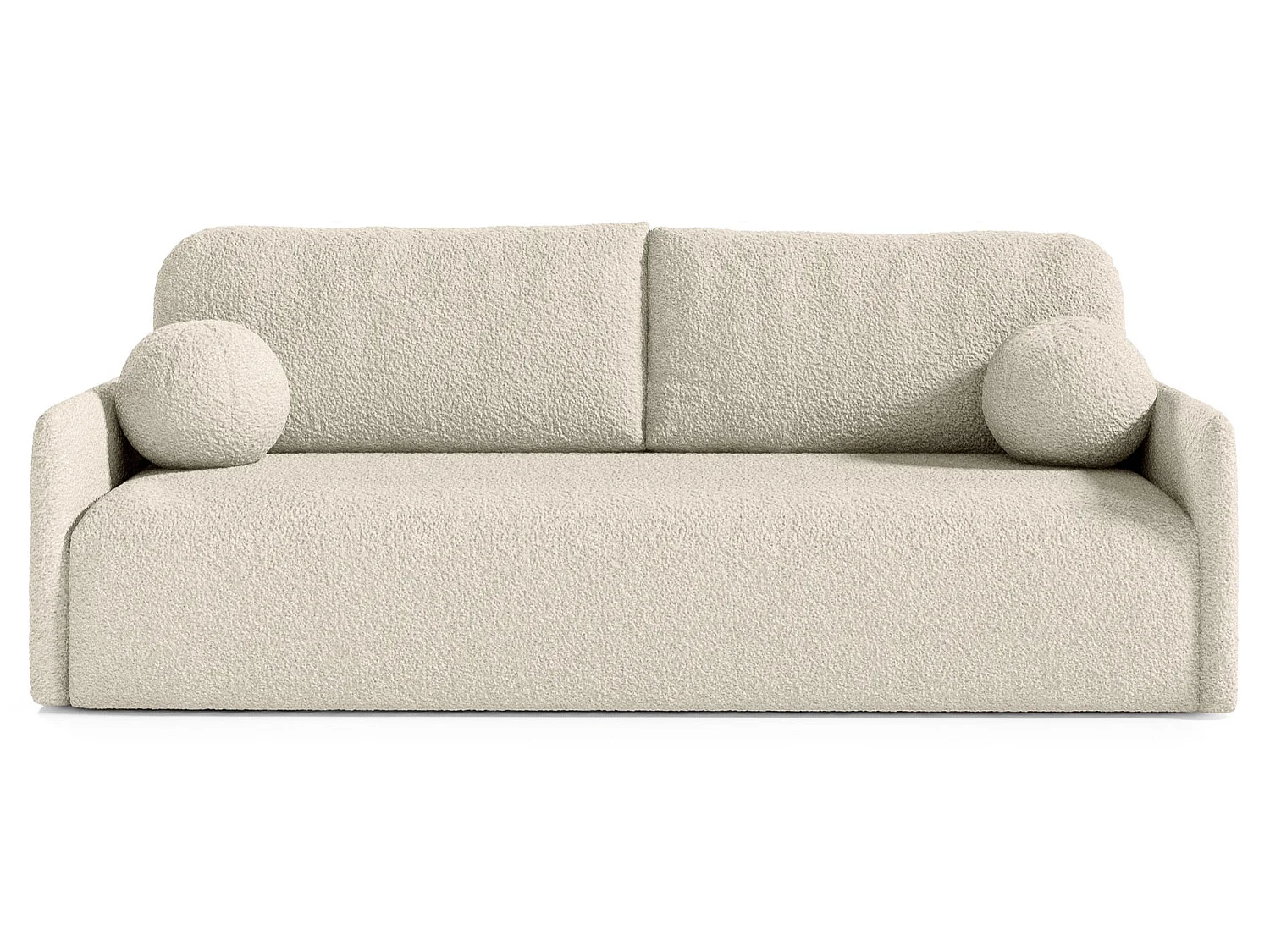 Canapé convertible 3 places - en bouclette beige - GLOVE