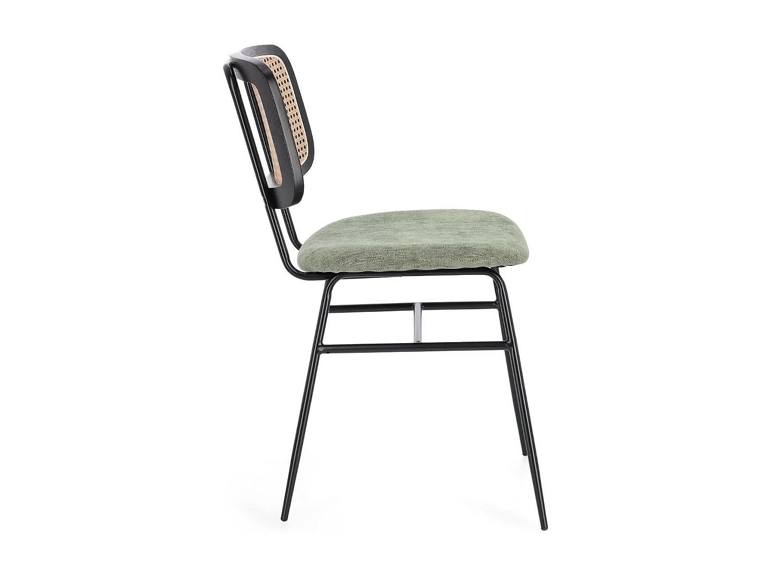 Chaises de salle à manger en cannage et tissu (lot de 2) - GLORIA