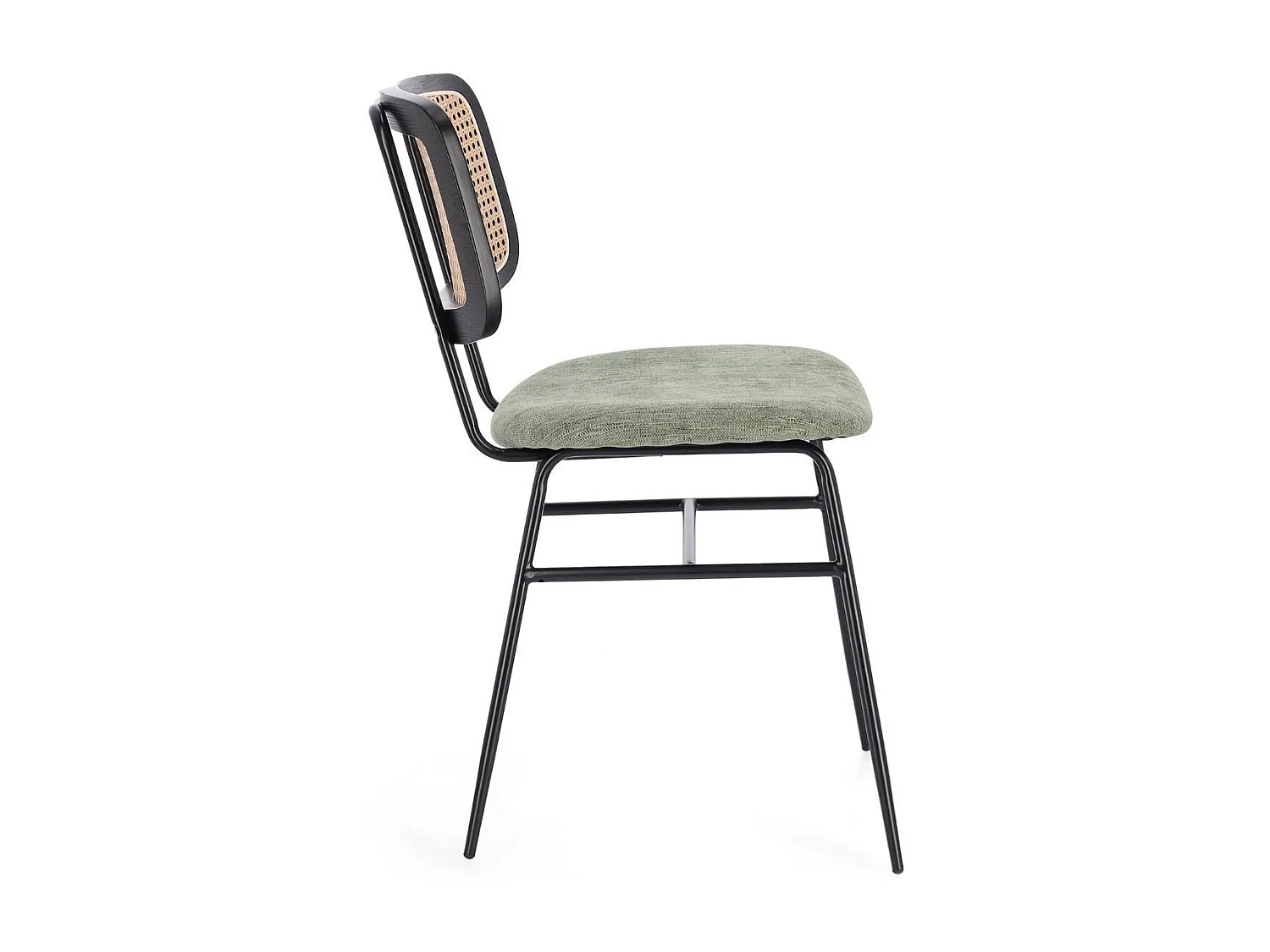 Chaises de salle à manger en cannage et tissu (lot de 2) - GLORIA