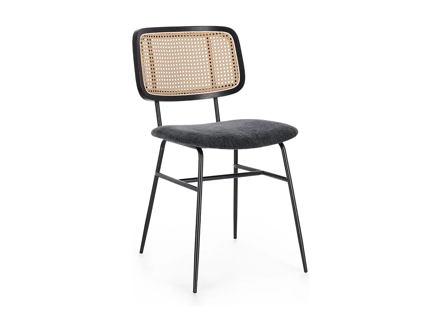 Chaises de salle à manger en cannage et tissu (lot de 2) - GLORIA