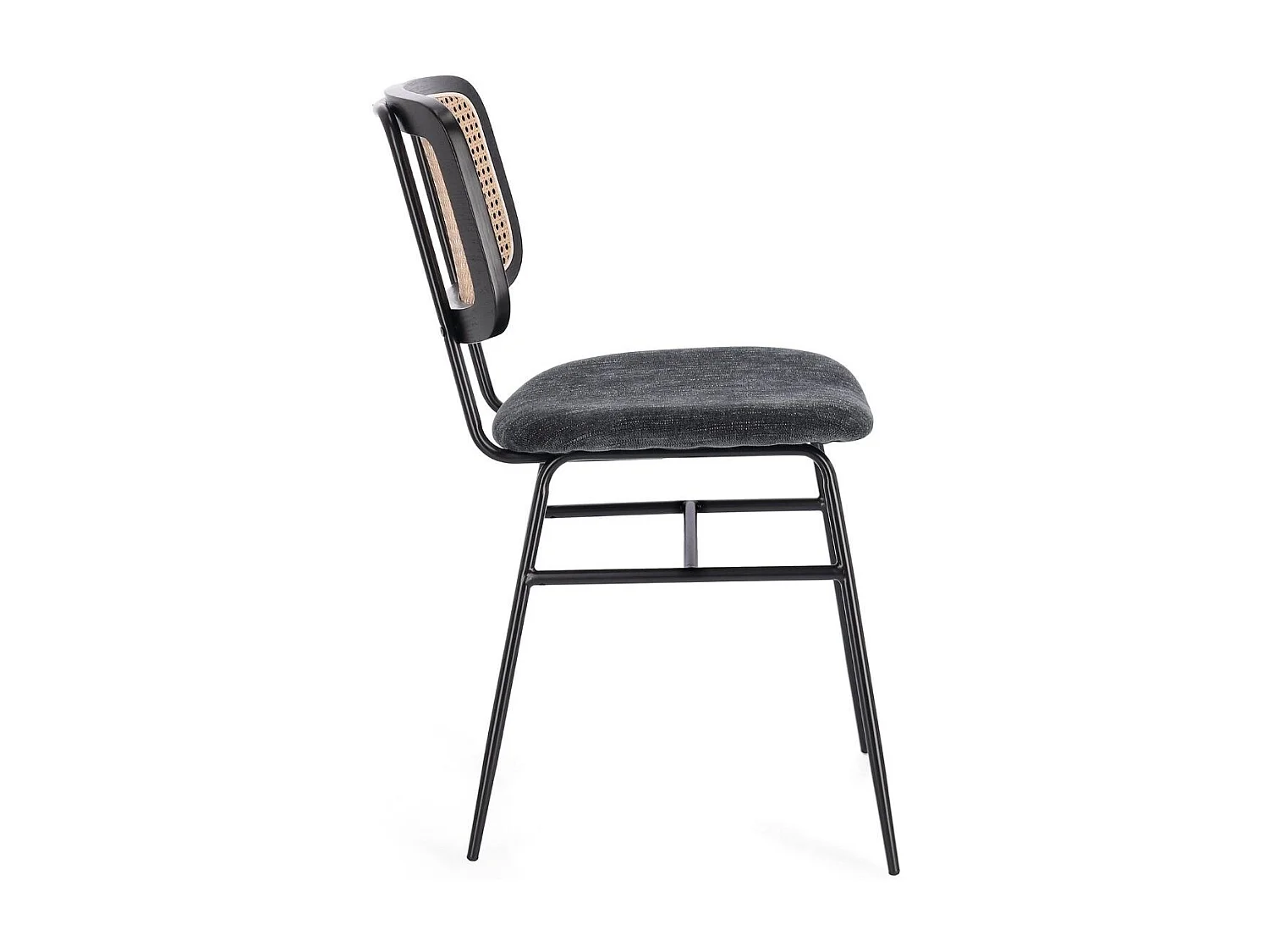 Chaises de salle à manger en cannage et tissu (lot de 2) - GLORIA