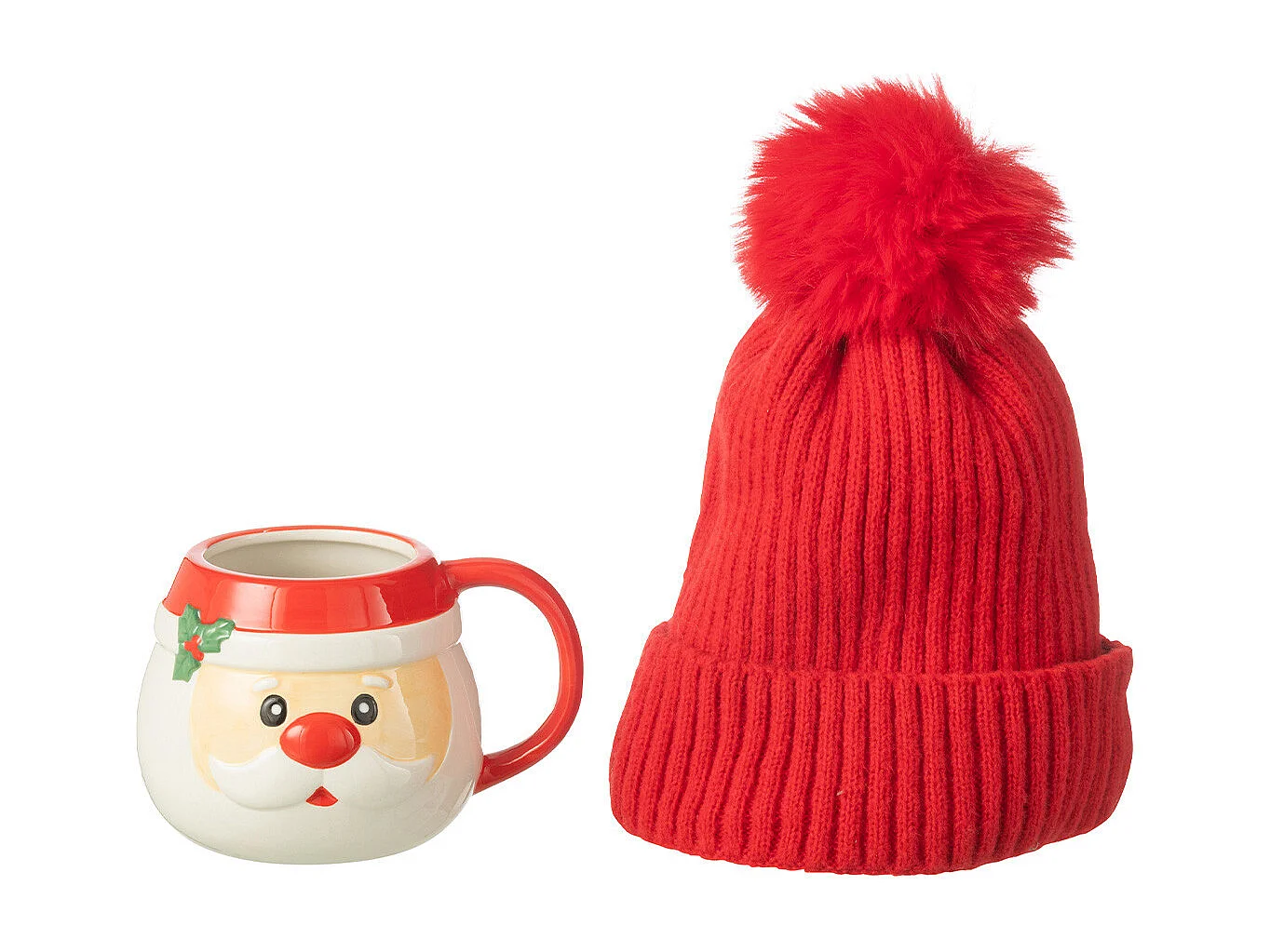Tasse en Céramique & Bonnet "Père Noël" 30cm Multicolore
