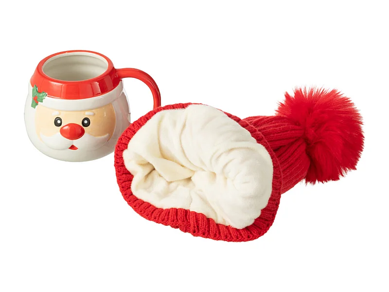 Tasse en Céramique & Bonnet "Père Noël" 30cm Multicolore