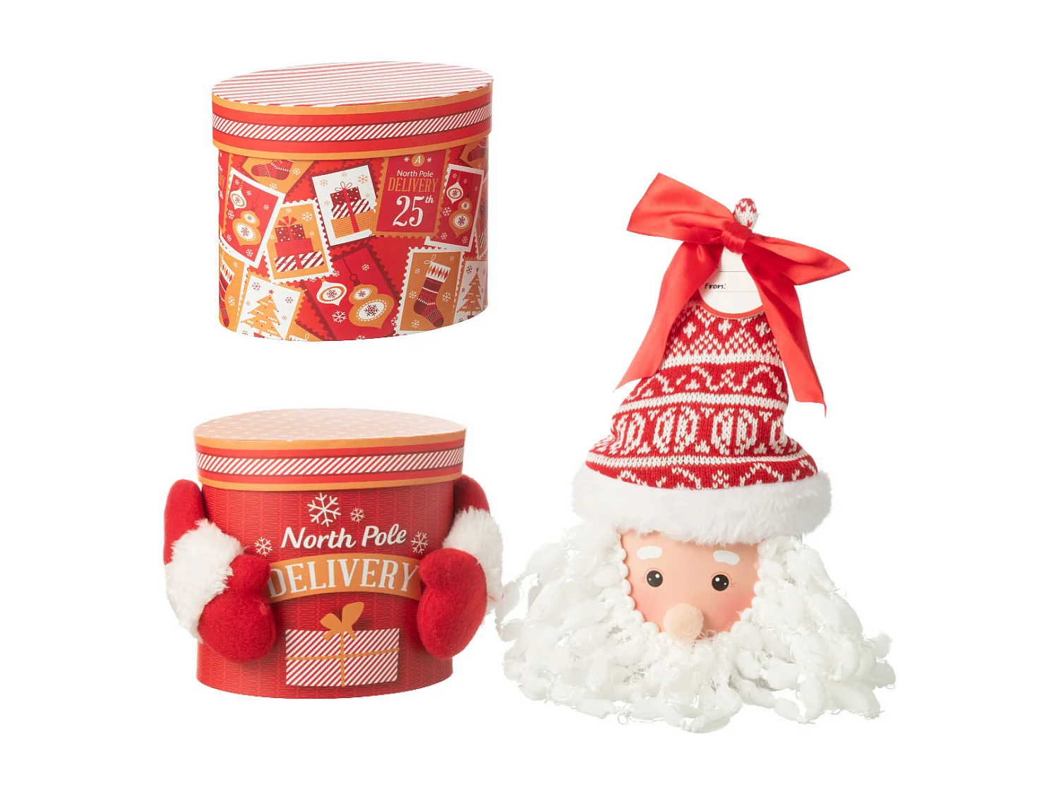 Boîte Cadeau Père Noël "Delivery" 47cm Rouge