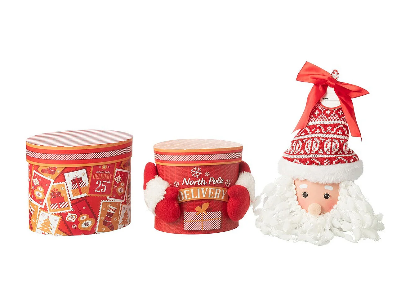 Boîte Cadeau Père Noël "Delivery" 47cm Rouge