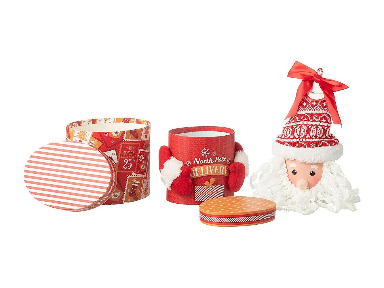 Boîte Cadeau Père Noël "Delivery" 47cm Rouge