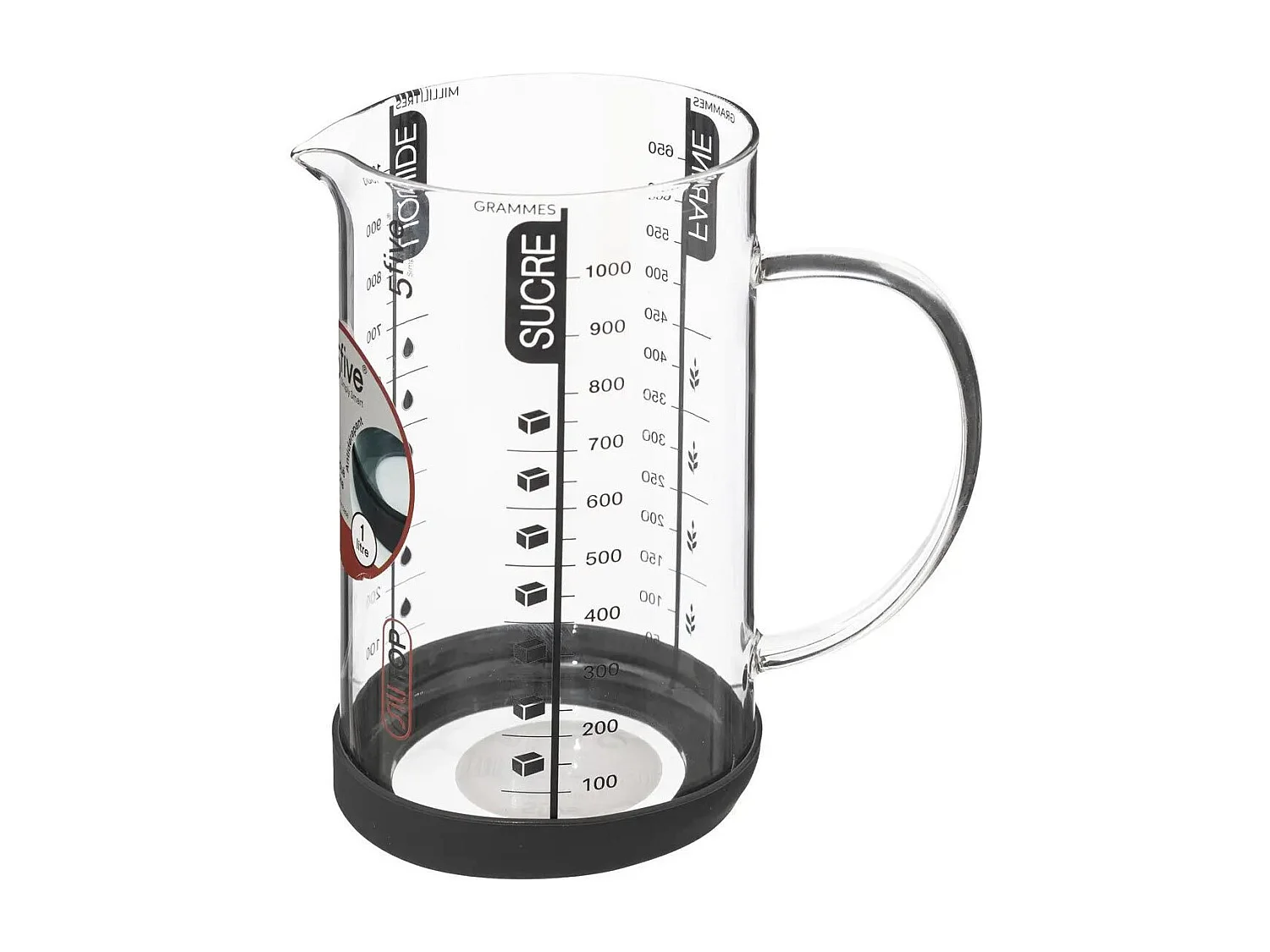 Verre Doseur Gradué Verre "Silitop" 1L Transparent