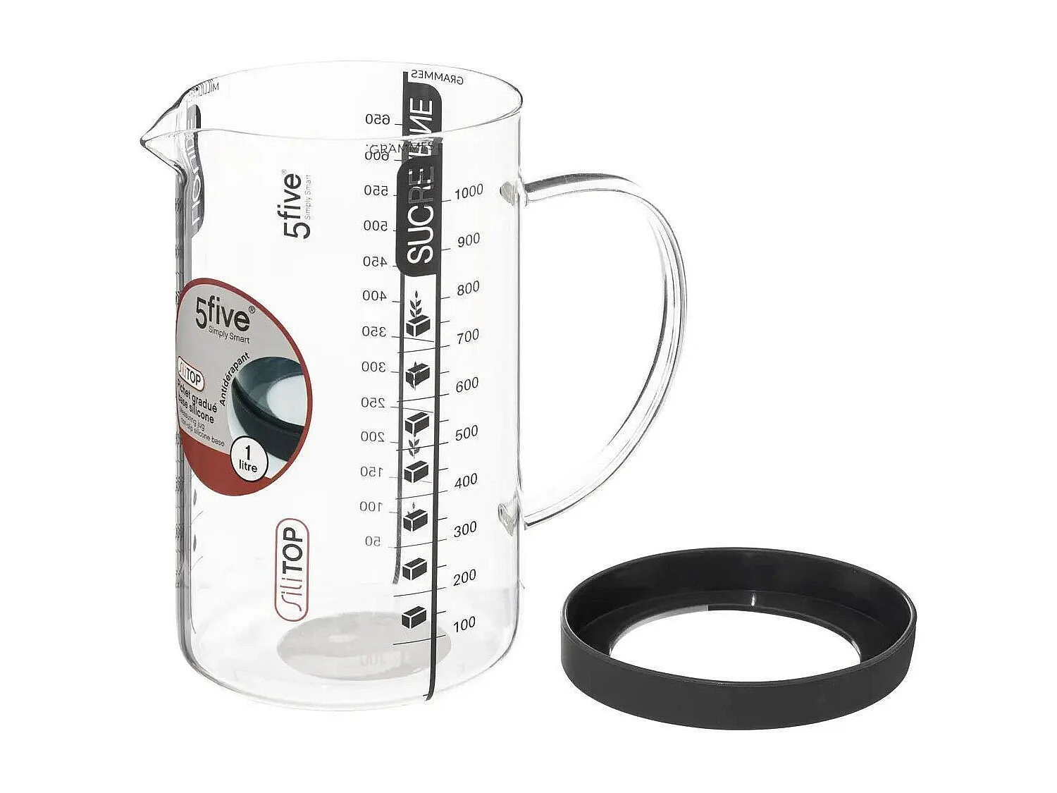 Verre Doseur Gradué Verre "Silitop" 1L Transparent