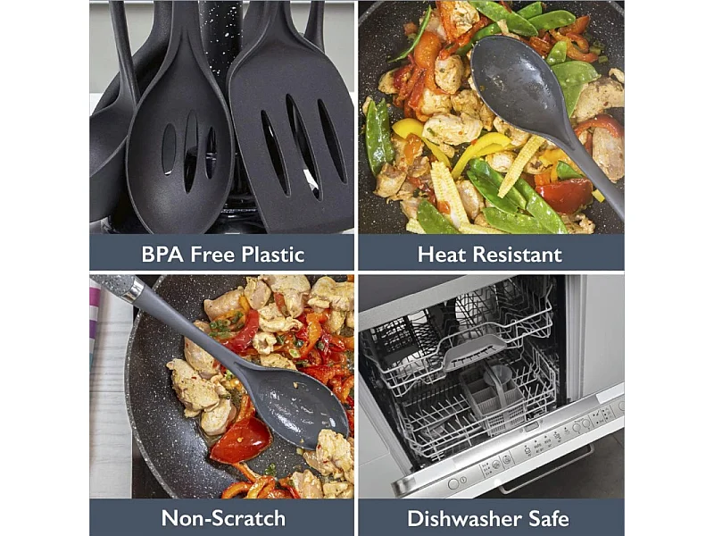 Set d'ustensiles de cuisine 7 pièces Noir Royalty Line RLU05