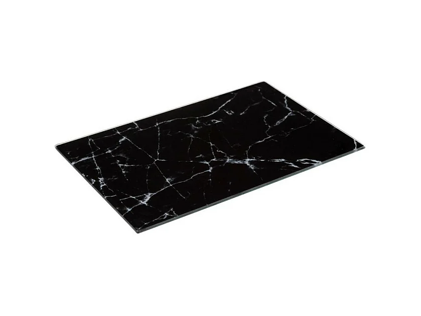 Planche à Découper en Verre "Marbre" 30cm Noir