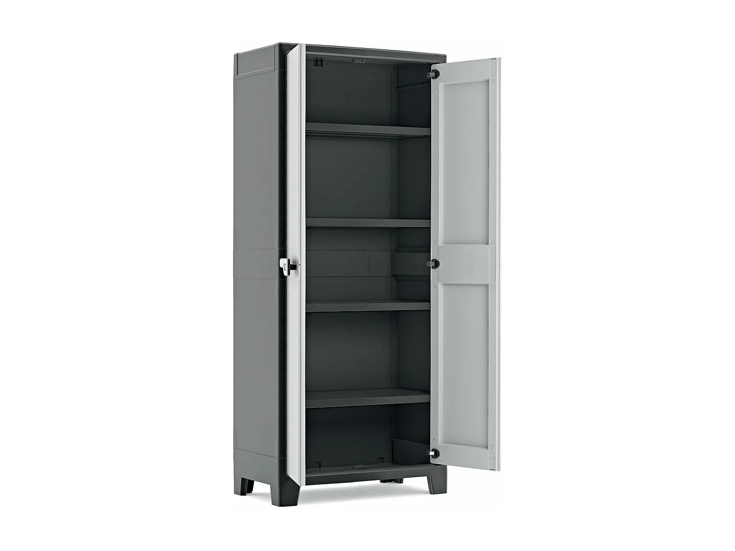 Armário arrumação c/ prateleiras Titan 182 cm preto e cinzento