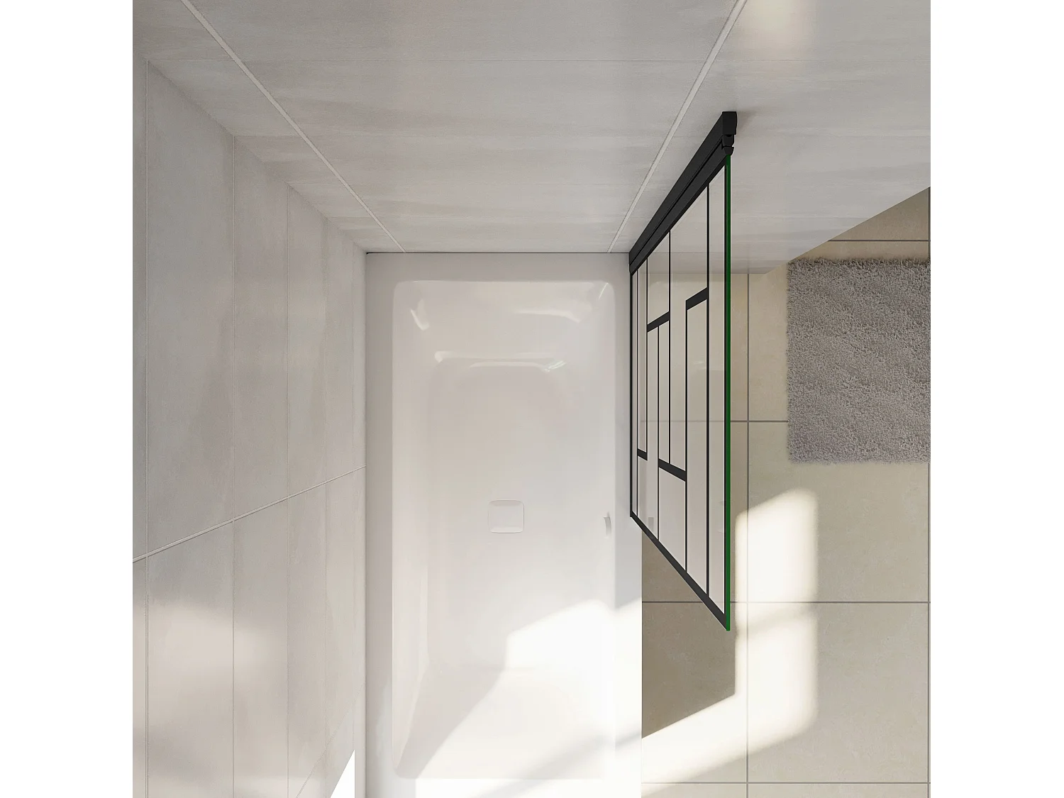 Painel de Banheira Dobrável Linha preta serigrafia com perfil preto mate dobrável 1 painel de vidro temperado 6mm Tamanho: (780-800)x1400mm