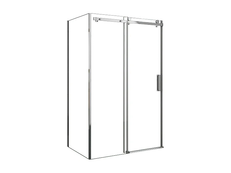 AICA Mampara de Ducha Corredera Frontal+Panel Lateral,Perfil Cromado,Vidrio Templado 8mm Antical (1422-1442)x(783-803)x1950mm