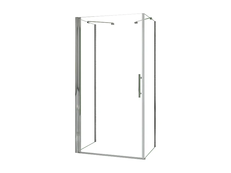 AICA Mampara de Ducha Frontal Abatible+Paneles Laterales,Vidrio Antical 6mm,Perfil Cromado (880-900)x(844-864)x(880-900)x1950mm