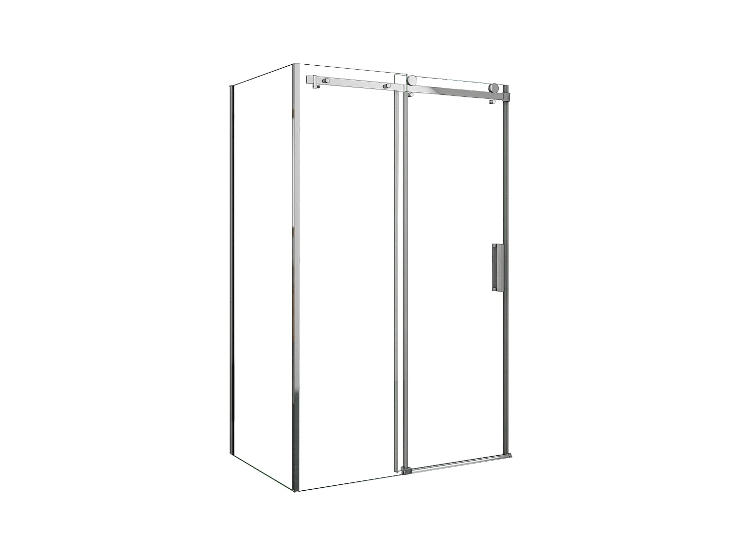 AICA Mampara de Ducha Corredera Frontal+Panel Lateral,Perfil Cromado,Vidrio Templado 8mm Antical (1522-1542)x(683-703)x1950mm