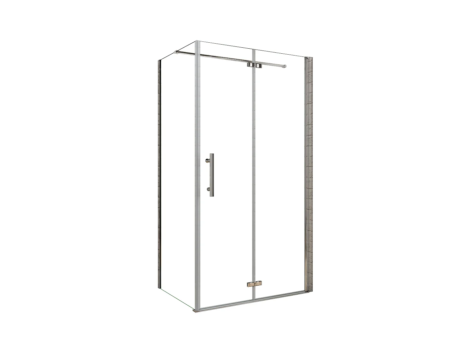 AICA Mampara de Ducha Frontal Plegable+Panel lateral,Barra 90cm,Perfil Cromado,Vidrio Antical 6mm (780-800)x(680-700)x1850mm