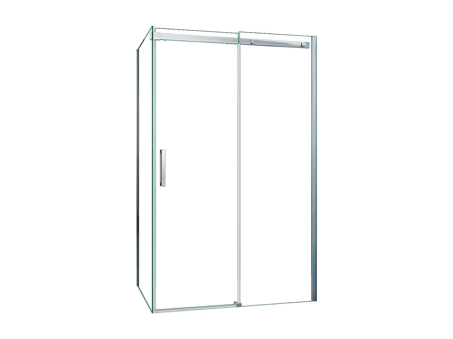 AICA Mampara Corredera Frontal+Panel Lateral,Perfil Cromado,Vidrio Antical 8mm (1175-1195)x(683-703)x1950mm