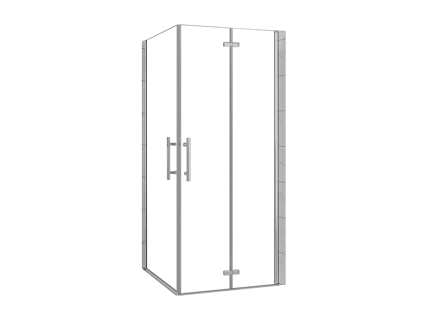 Cabine de duche quadrada combinada com Porta de Bater e Fole de Vidro Anticalcário de 6mm Tamanho:(830-850)x(830-850)x1950mm-AICA