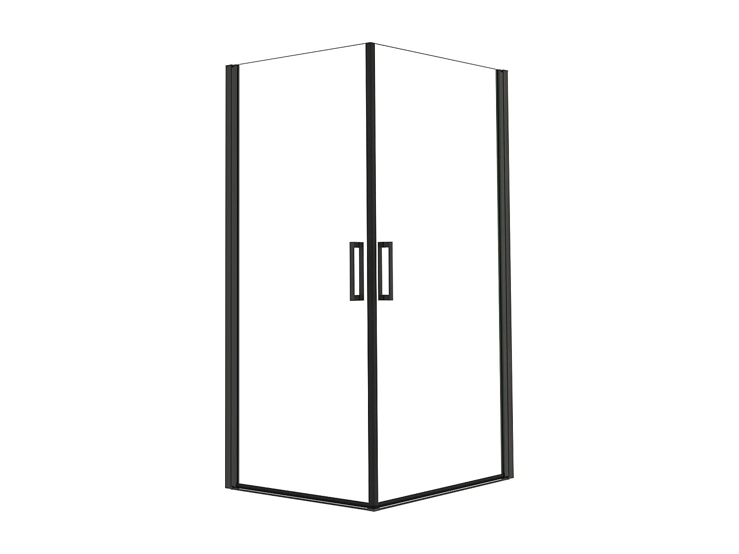 AICA Mampara de Ducha Rectangular Abatible Giratoria,Perfil Negro Mate,Vidrio Antical 6mm (877-892)x(777-792)x1850mm