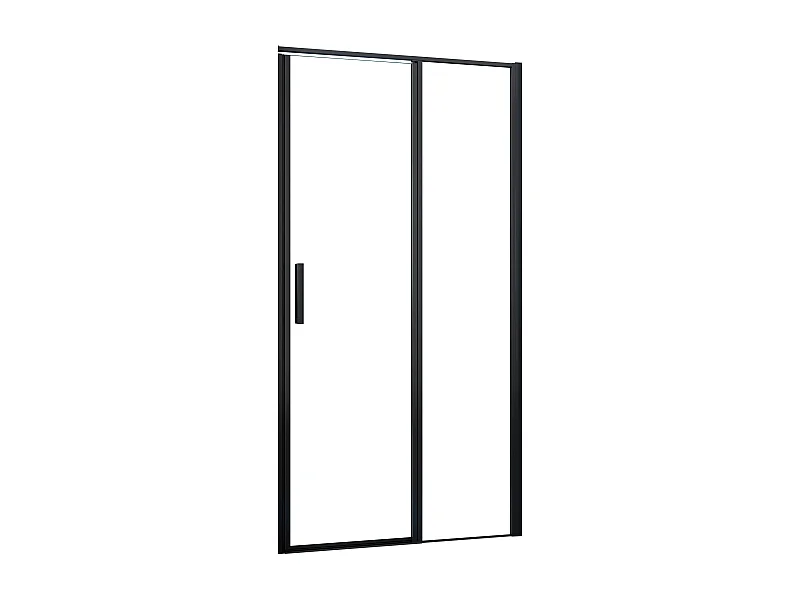 Porta de duche Bater giratória Perfil preto mate Vidro Anticalcário 6mm (1190-1215)x1850mm-AICA