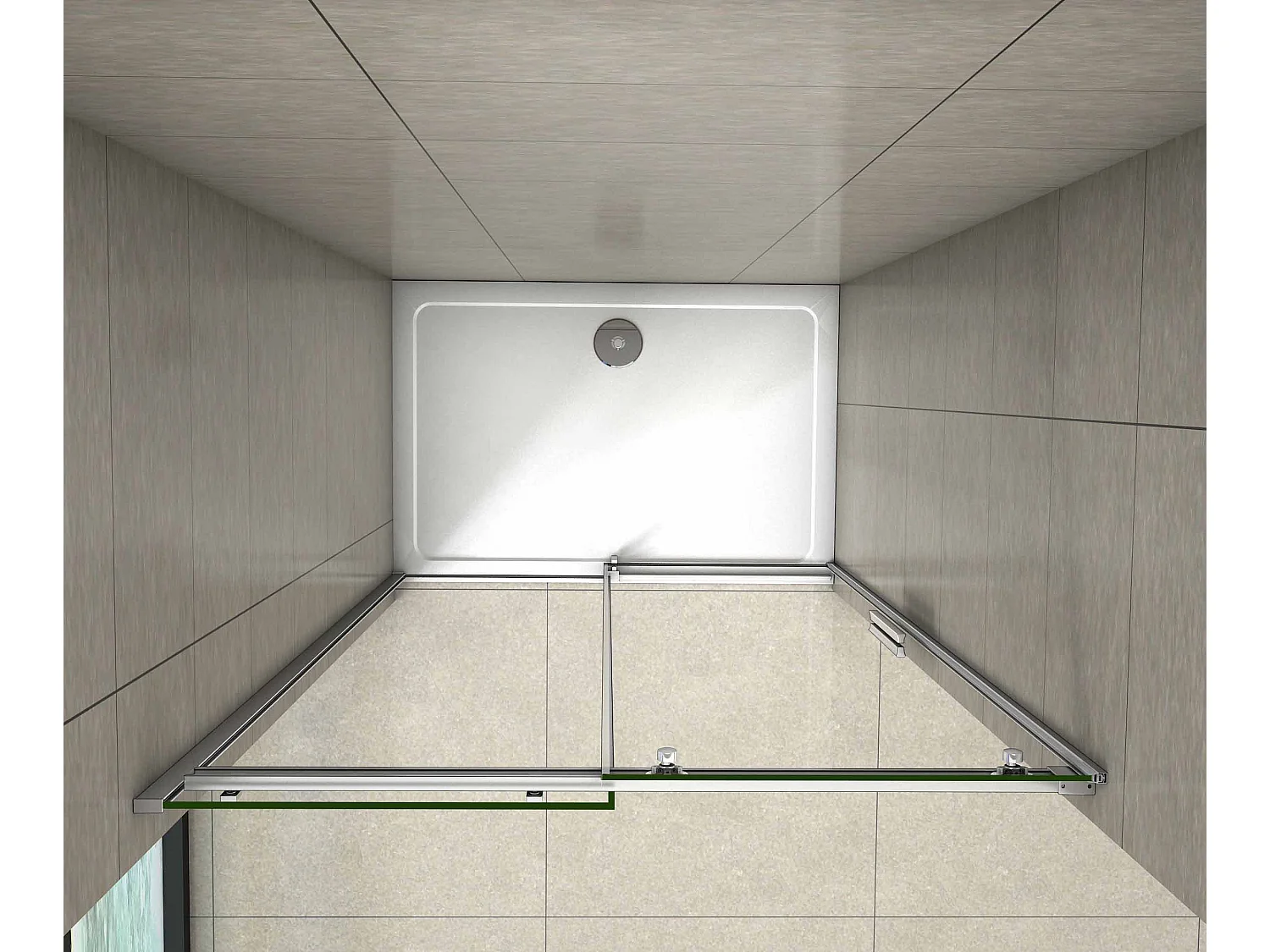 AICA Mampara de Ducha Frontal Corredera,Perfil Cromado,Vidrio Antical 8mm (1010-1050)x1950mm