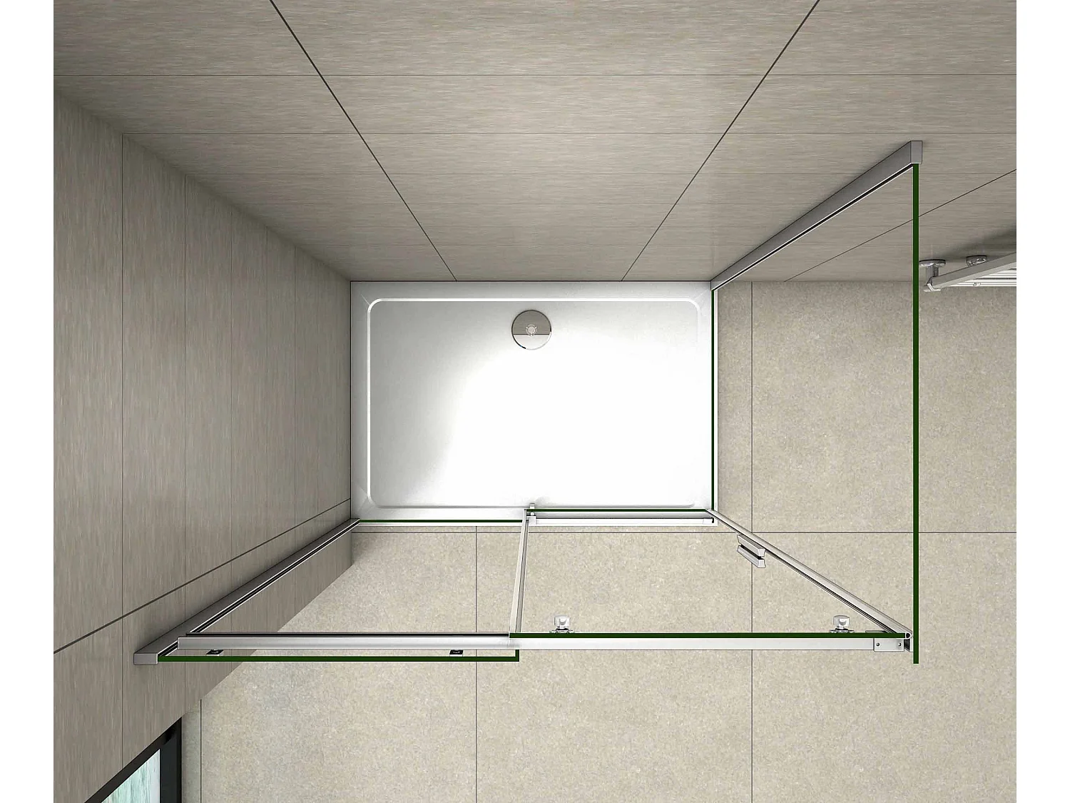 AICA Mampara Corredera Frontal+Panel Lateral,Perfil Cromado,Vidrio Antical 8mm (975-995)x(683-703)x1950mm