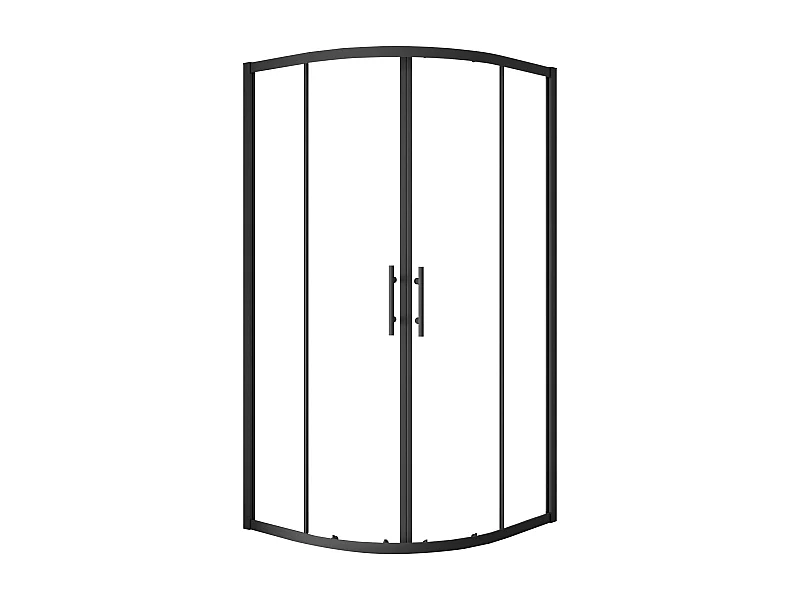 Cabine de duche 1/4 círculo correr Perfil preto mate Vidro temperado 5mm (880-900)x(880-900)x1850mm-AICA