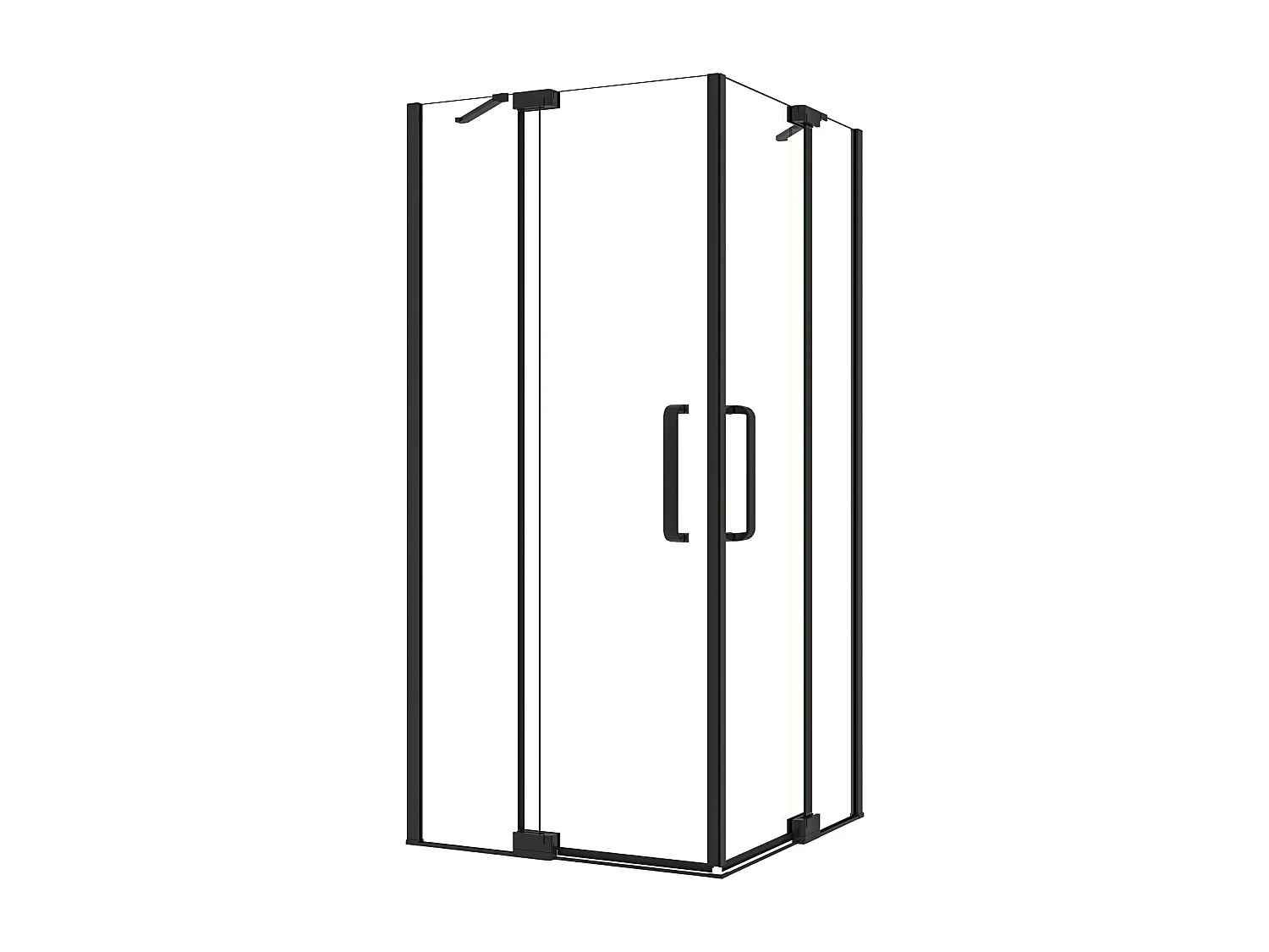 AICA Mampara de Ducha Rectangular Abatible,Perfil Negro Mate,Barra Estabilizadora,Vidrio Antical 8mm (868-908)x(768-808)x1950mm