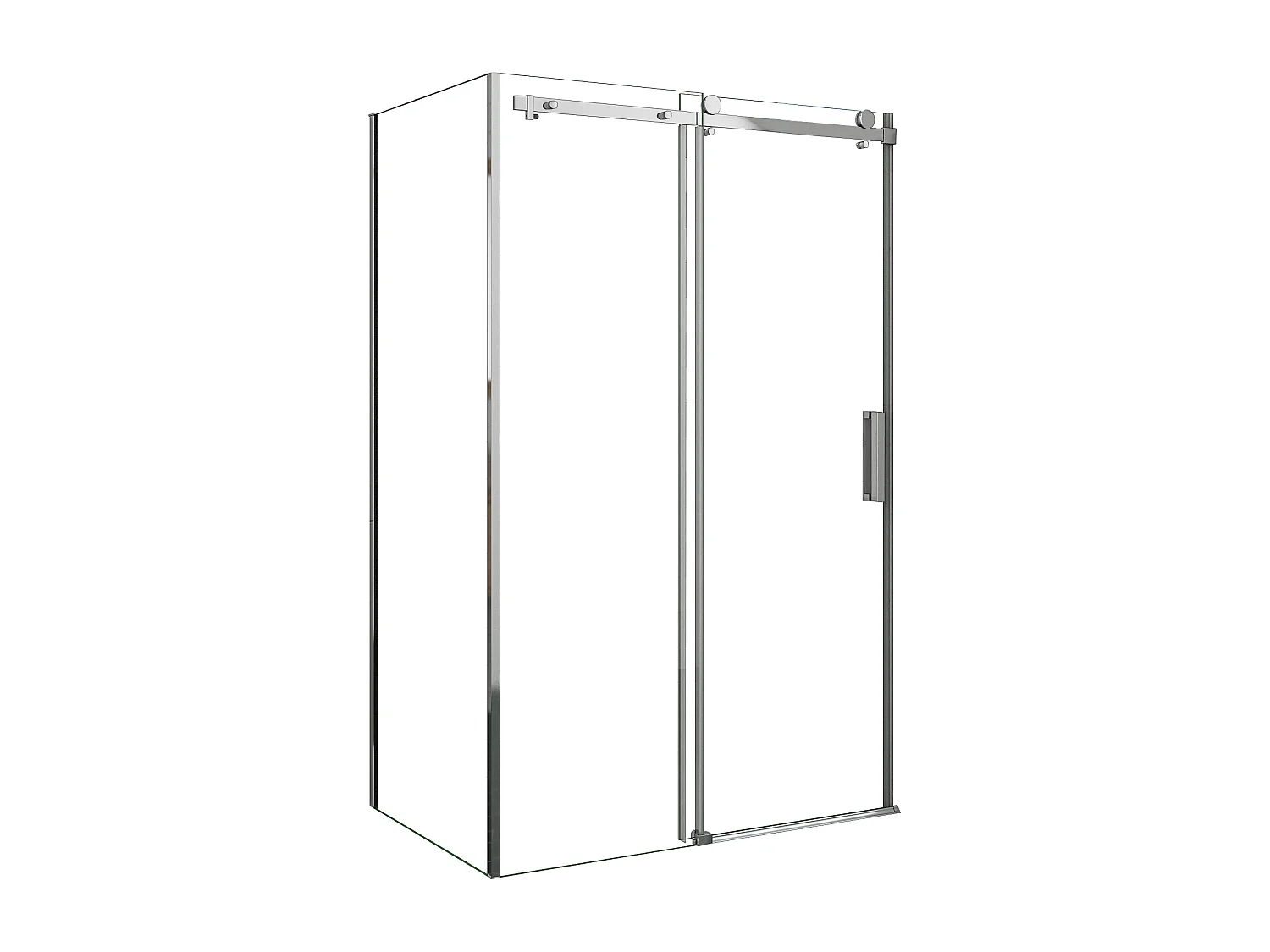 AICA Mampara de Ducha Corredera Frontal+Panel Lateral,Perfil Cromado,Vidrio Templado 8mm Antical (1122-1142)x(783-803)x1950mm